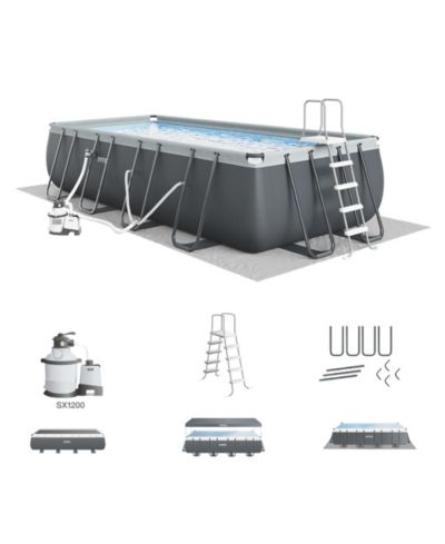 Intex 18' x 9' x 52" Ultra XTR Rectangular Frame Swimming Pool Set with Pump
