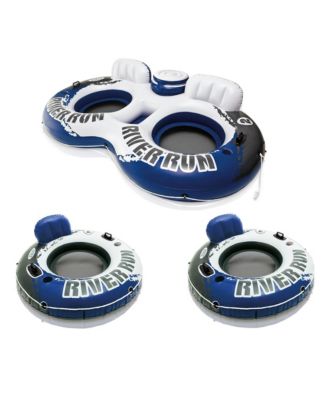 Intex River Run Inflatable Double Rider Tube and 2 River Run Single Water Floats