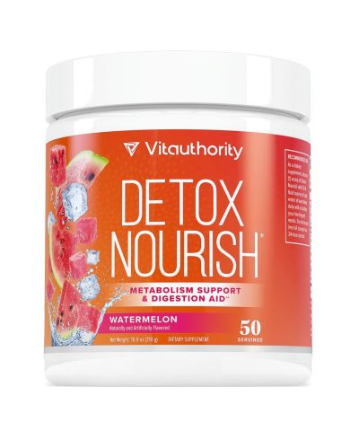 Detox Nourish Powder, Metabolism Support & Anti-Bloat Digestive Aid, Watermelon, Vitauthority, 310gm