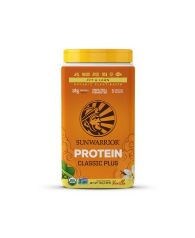 Classic Plus Protein Powder, Plant-Based Protein, Sunwarrior, Vanilla Flavor, 750gm (30 Servings)