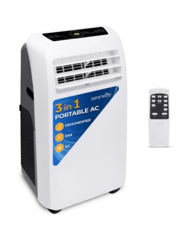 SereneLife Portable Air Conditioner, 10,000 BTU, Built-in Dehumidifier & Fan