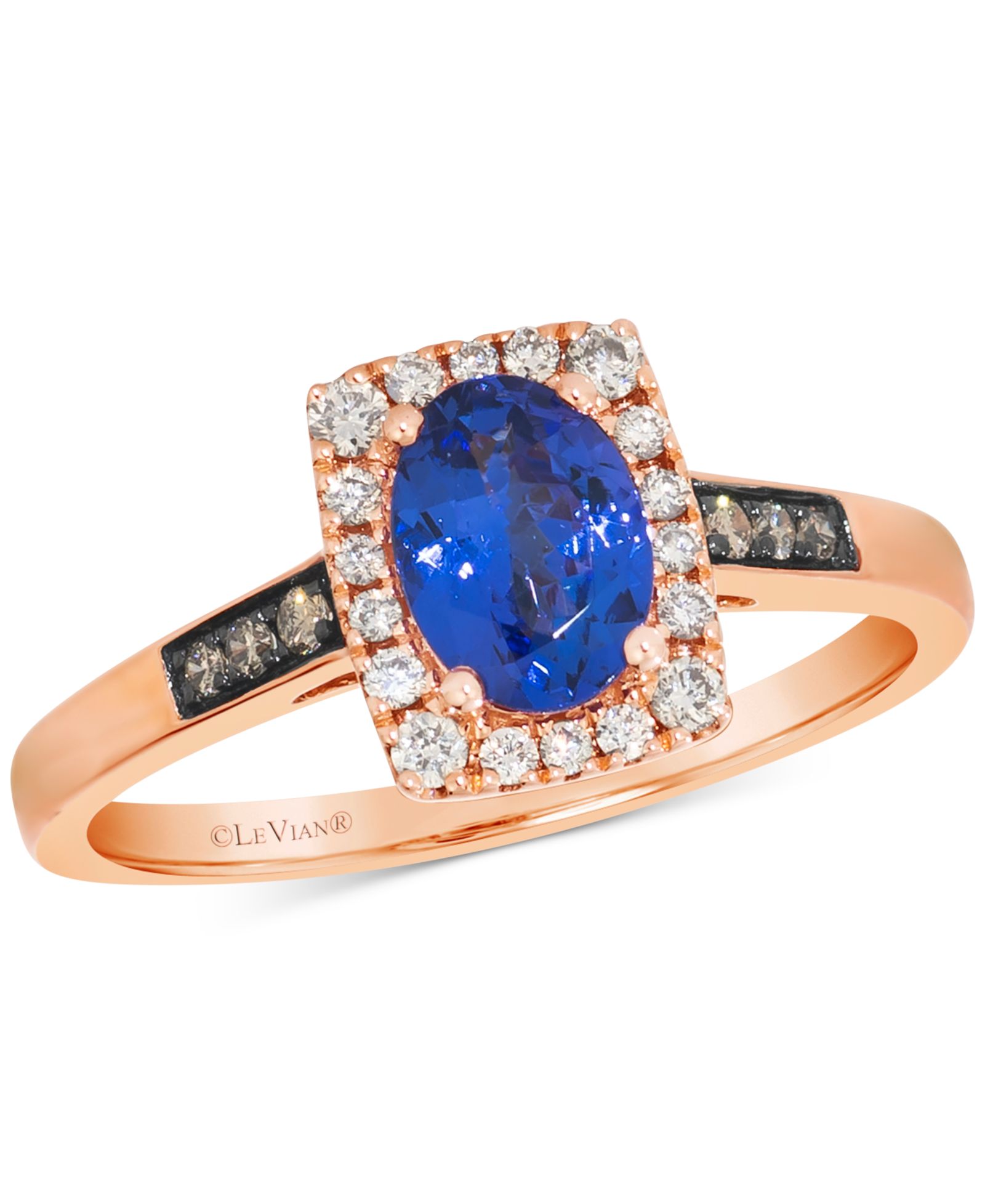Le Vian Кольцо Statement с таназитом (5/8 ct. t.w.) и бриллиантом (1/5 ct. t.w.) в 14k Rose Gold