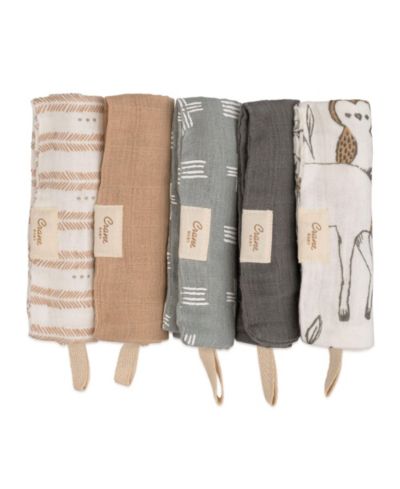Детский набор махровых салфеток Crane Baby Ezra Woodland Animal (5 шт.)