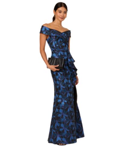 Женское вечернее платье Adrianna Papell Jacquard Off-The-Shoulder