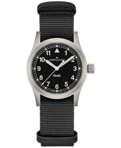 Hamilton Женские часы Swiss Khaki Field Black Textile Strap 33mm
