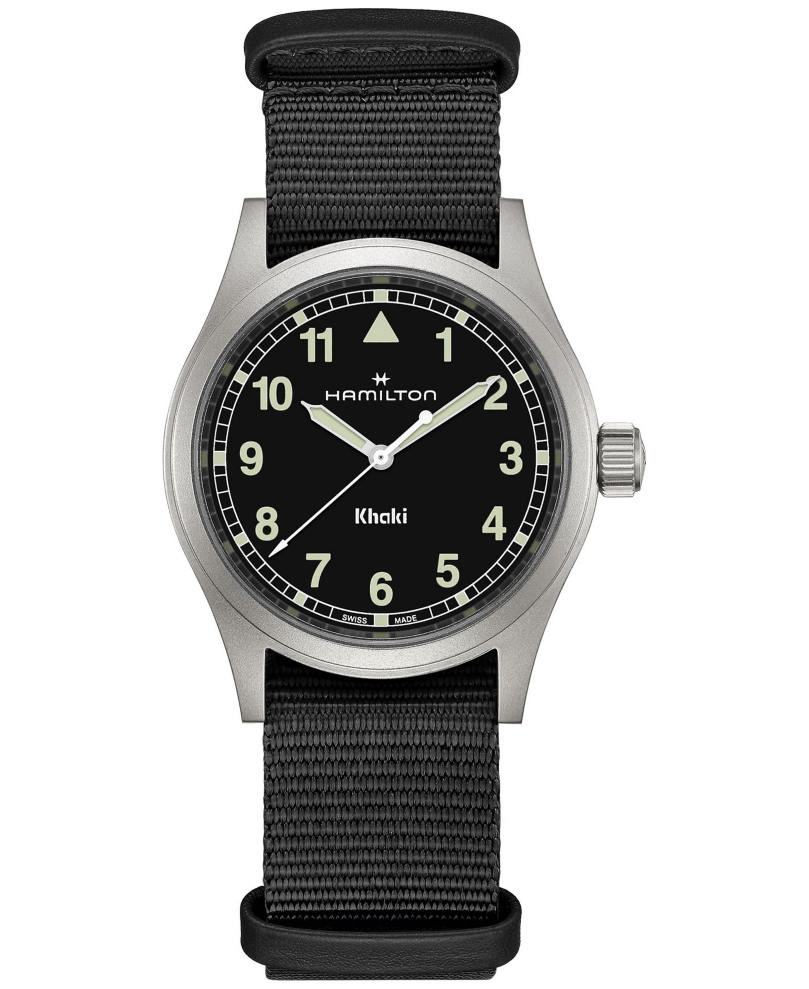 Часы Hamilton Men's Swiss Khaki Field Black, текстичный ремешок, 38mm