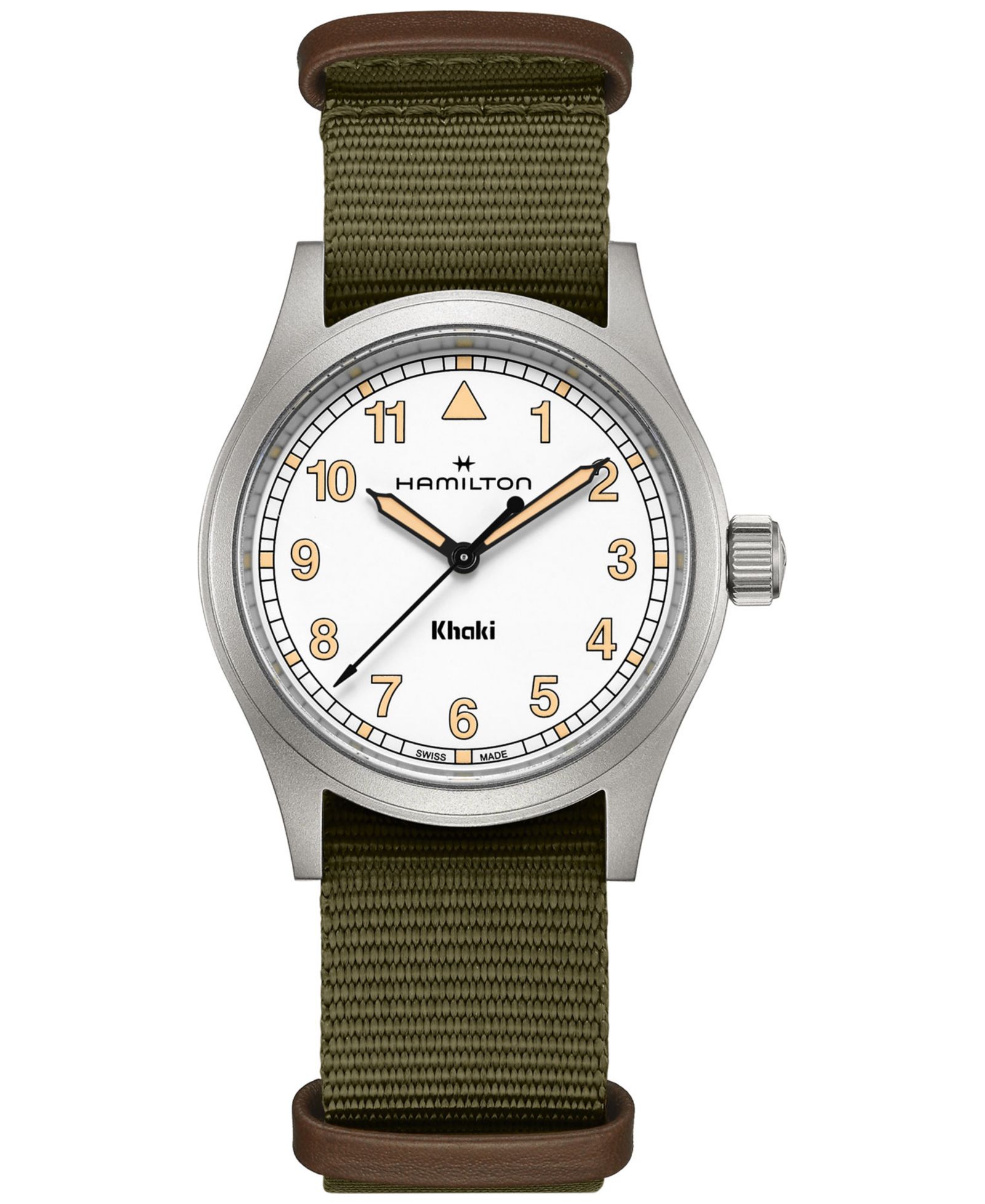 Мужские часы Hamilton Swiss Khaki Field Green Textile Strap 38mm