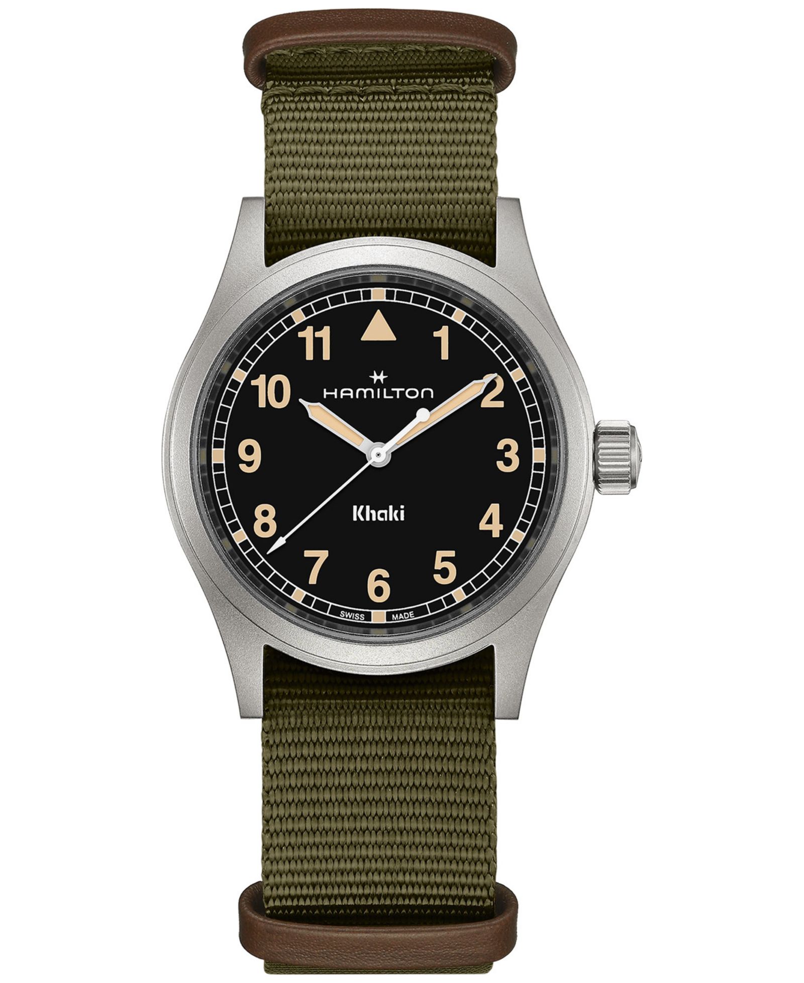 Hamilton Men's Swiss Khaki Field Green Textile Strap Watch 38mm