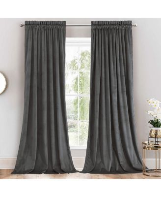 Egyptian Linens Set of 2 Heavyweight Velvet Curtain Rod Pocket Panels