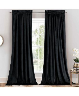 Тяжелые бархатные портьеры с карманом, набор из 2 шт, 52" W x 96" L