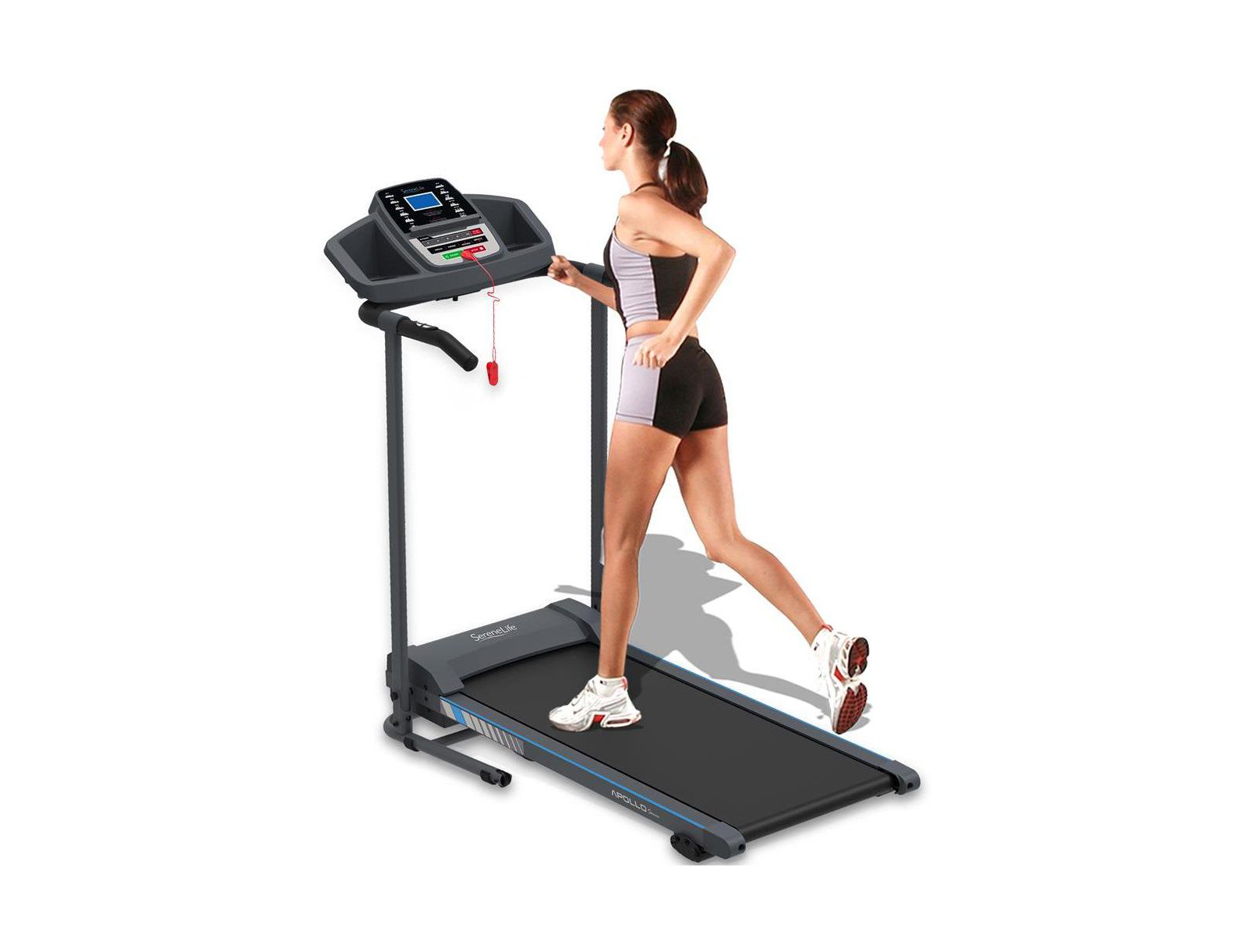 SereneLife Home Fitness Smart Treadmill with Bluetooth and Manual Incline