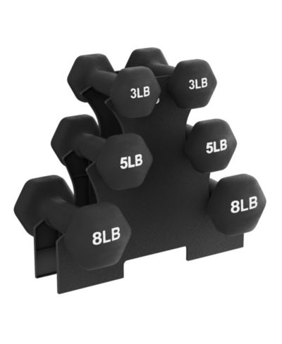 Набор неопреновых гантелей BalanceFrom 3 пары с подставкой, 32 Lb, Black