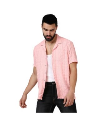 Мужская рубашка Campus Sutra Baby Pink Box-Creased