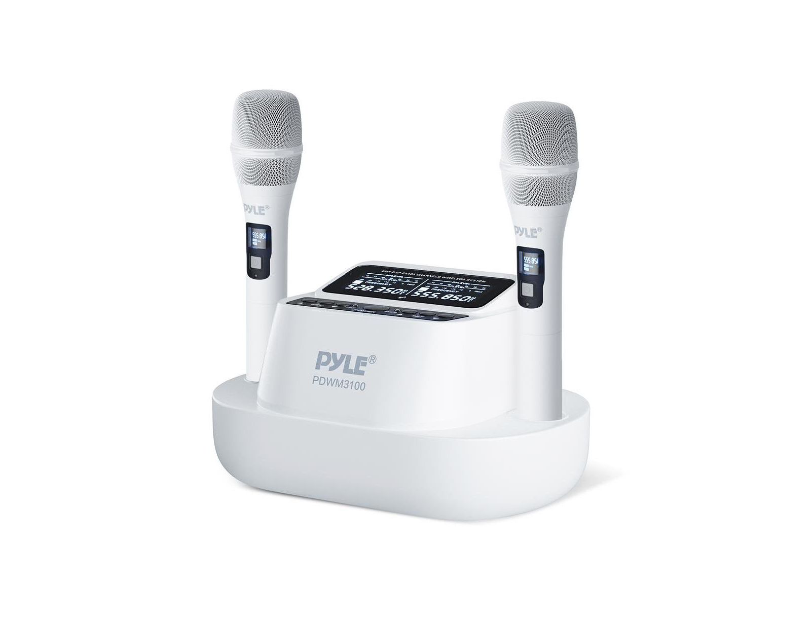 Pyle 2x100-Channel USB Rechargeable Wireless Microphone System, 2-Piece