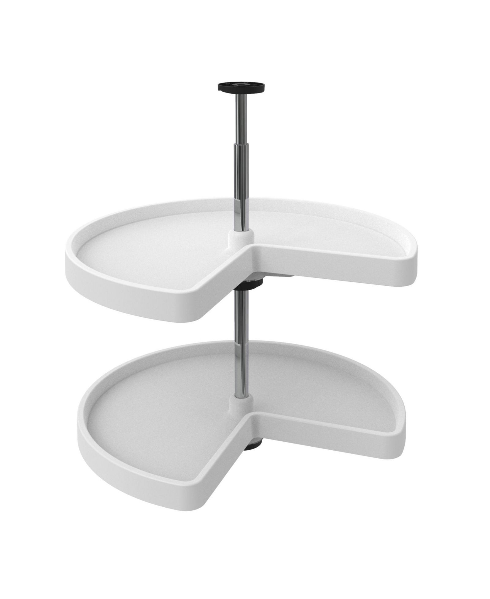Rev-A-Shelf 24'' Lazy Susan Kidney Polymer 2-Shelf, White, 3472-24-11-52