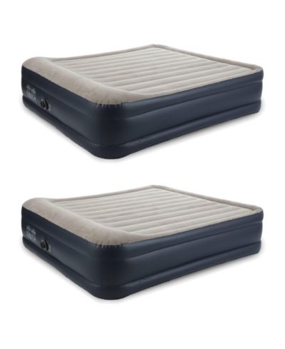 Intex Dura Beam Plus Deluxe Airbed, Air Mattress w/Built In Pump, King (2 Pack)