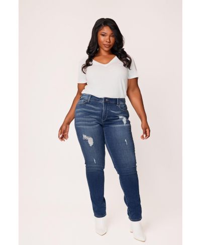 SLINK Jeans Plus Size джинсы Boyfriend с высокой посадкой