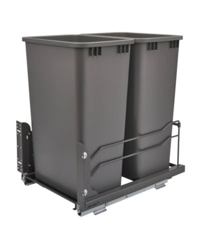 Rev-A-Shelf двойной выдвижной мусорный контейнер 50 qt с мягким закрыванием, 53WC-2150SCDM-213