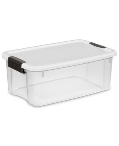 Пластиковые штабелируемые контейнеры Sterilite, 18 Qt, прозрачные, с белой крышкой, набор из 24 шт.