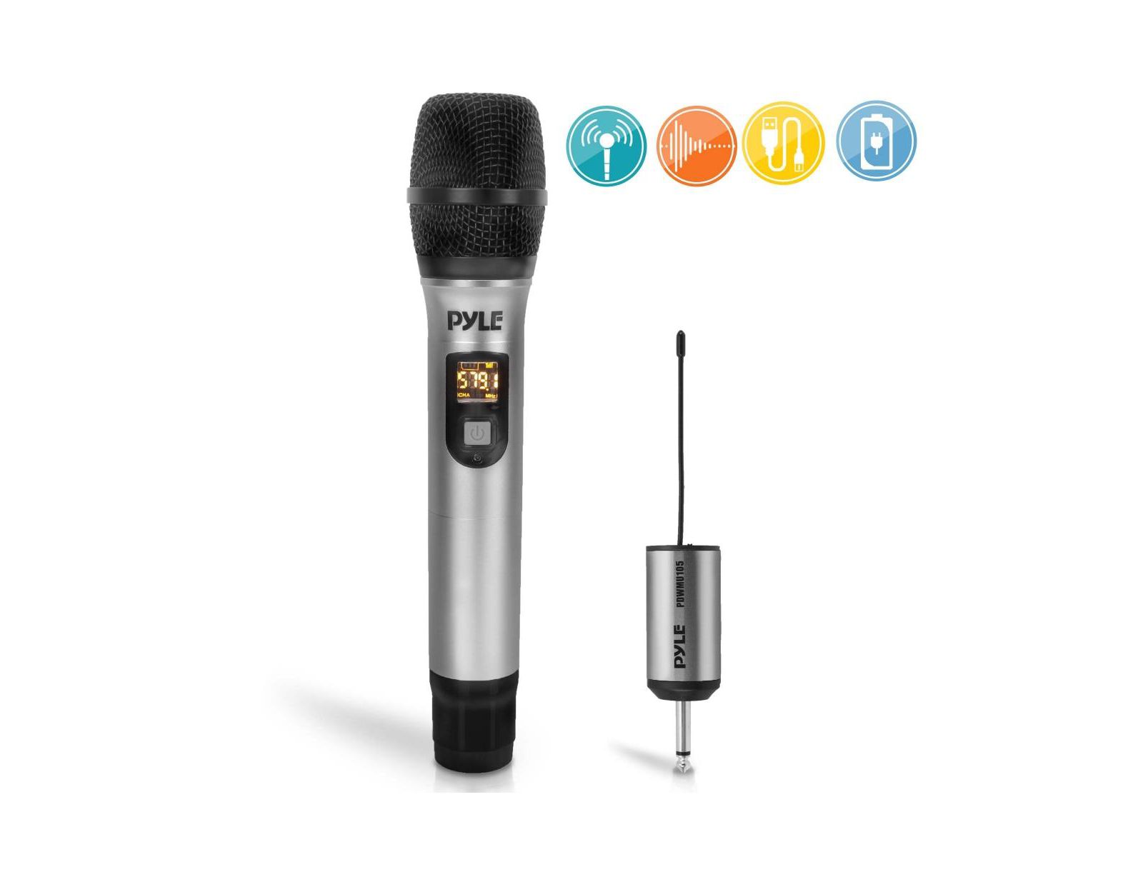 Pyle UHF 16-Channel Wireless Microphone Adapter System