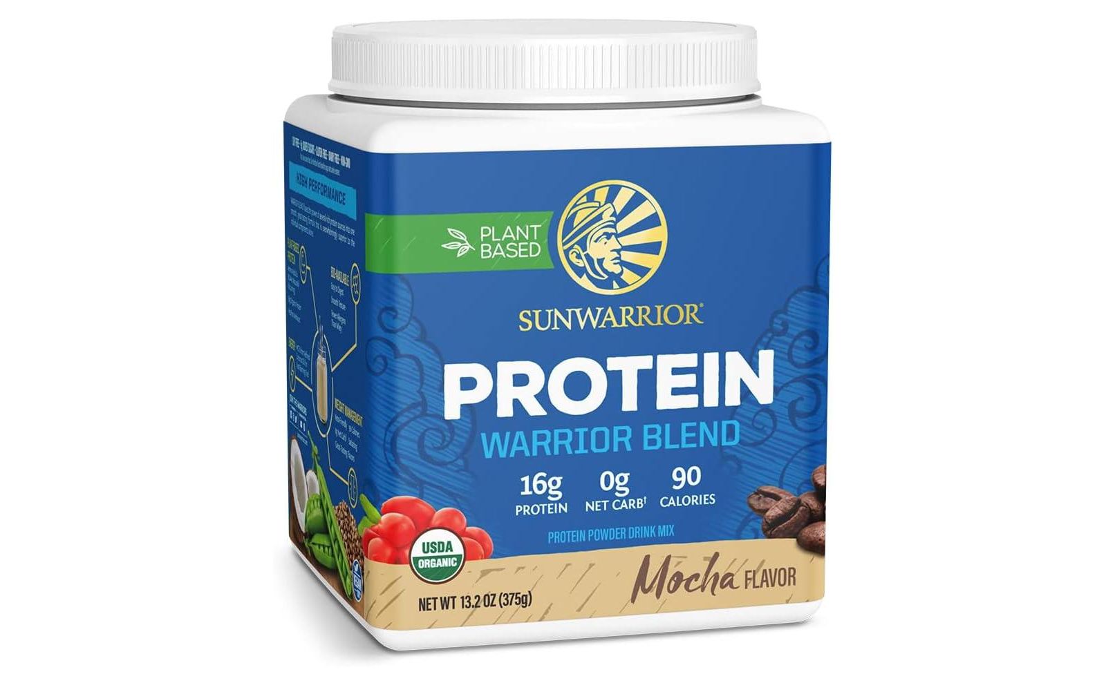 Sunwarrior Warrior Blend Protein, Plant-Based Organic Protein Powder, Mocha, Sunwarrior, 375gm