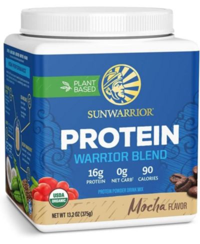 Sunwarrior Warrior Blend Protein, Plant-Based Organic Protein Powder, Mocha, Sunwarrior, 375gm
