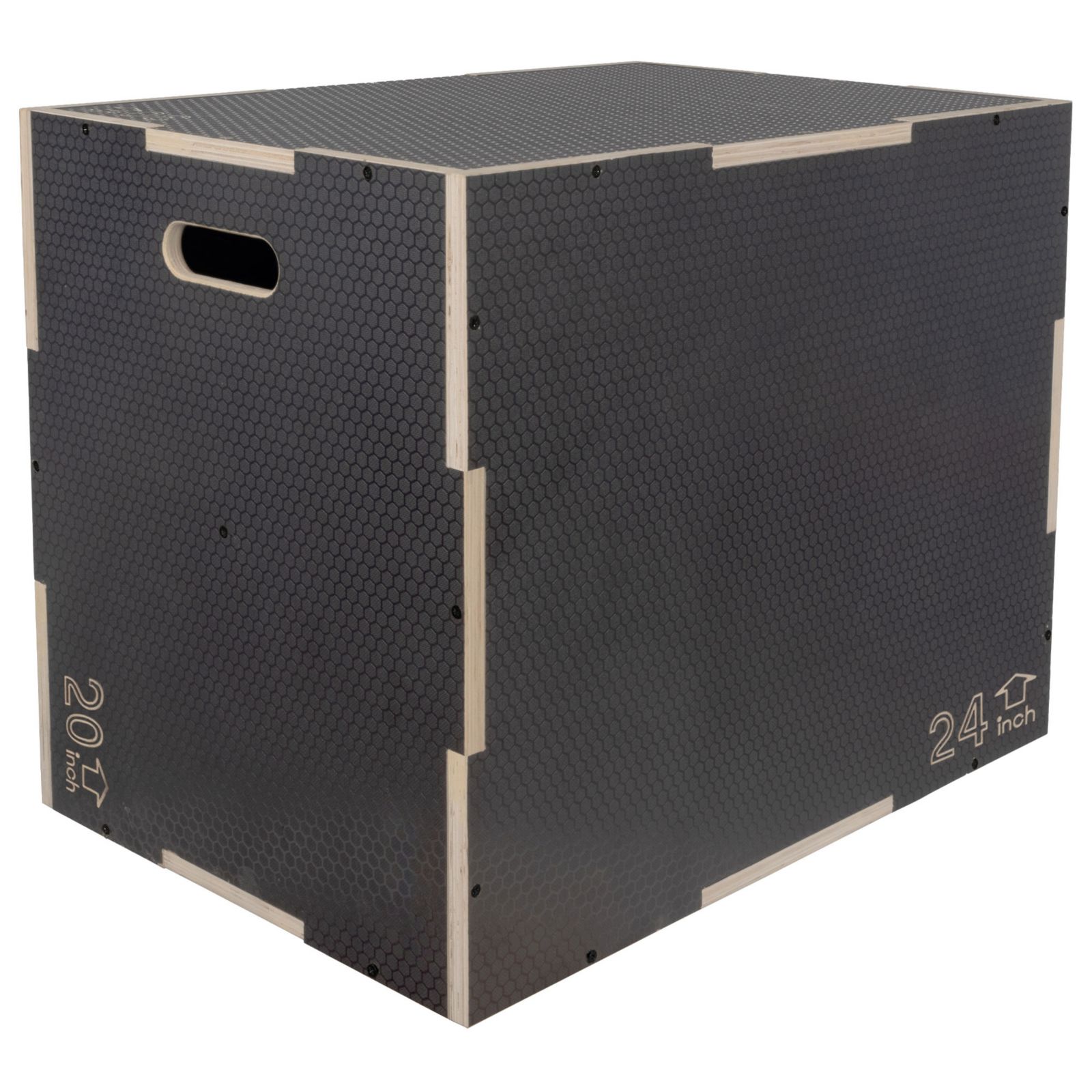 Signature Fitness платформа для прыжков Signature Fitness 30" x 24" x 20" Wooden Plyo Box Non-Slip Jump Platform, Gray