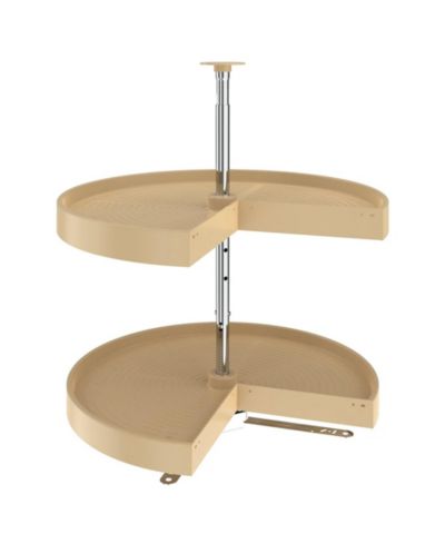 Rev-A-Shelf 24'' Lazy Susan Pie-Cut Polymer Two-Shelf, Almond, LD-2942-24-15-1