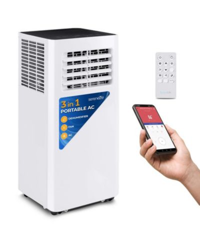 SereneLife Portable Air Conditioner, 8,000 BTU, Built-in Dehumidifier & Fan