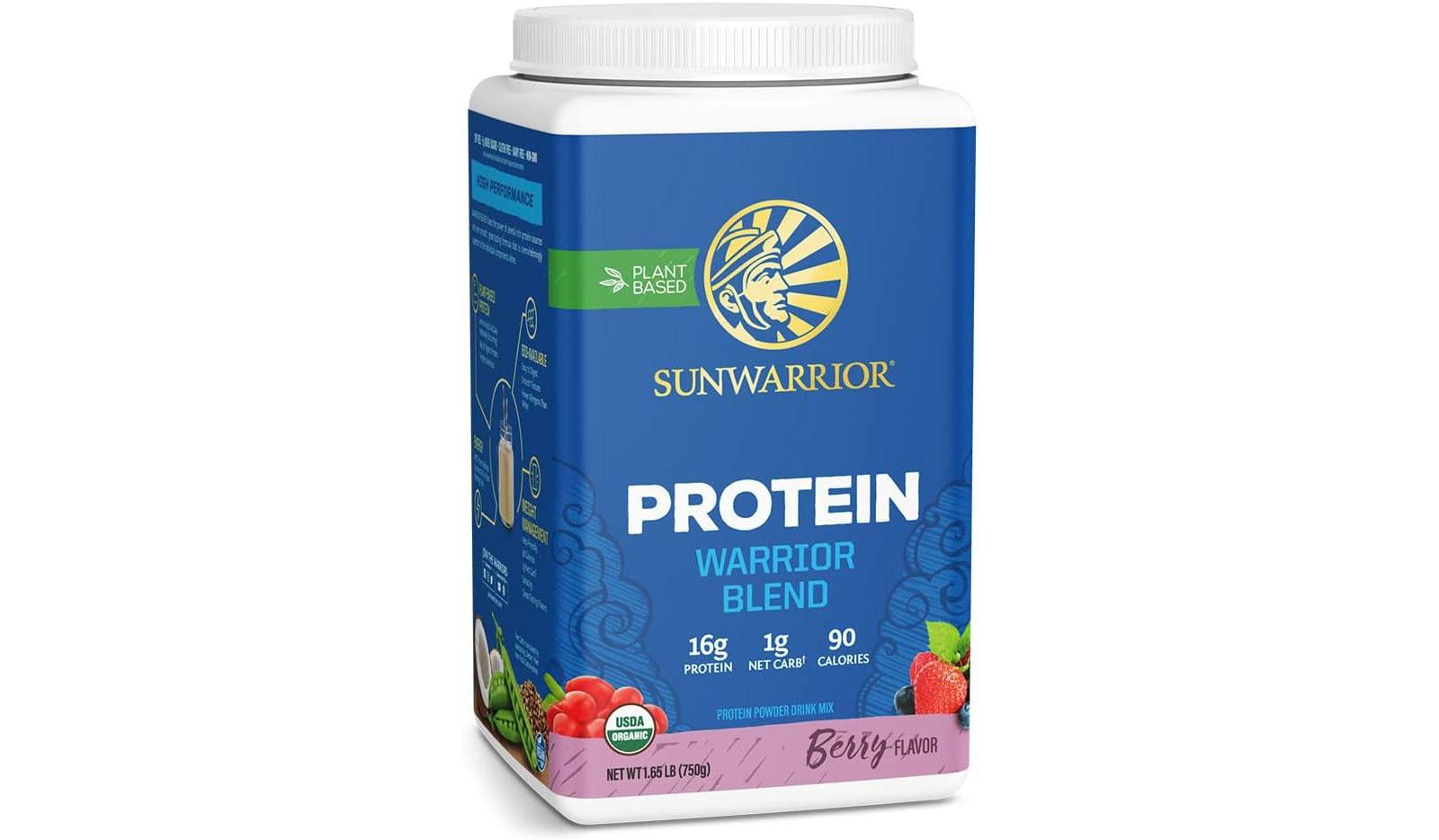 Warrior Blend Protein, Plant-Based Organic Protein Powder, Berry, Sunwarrior, 750gm