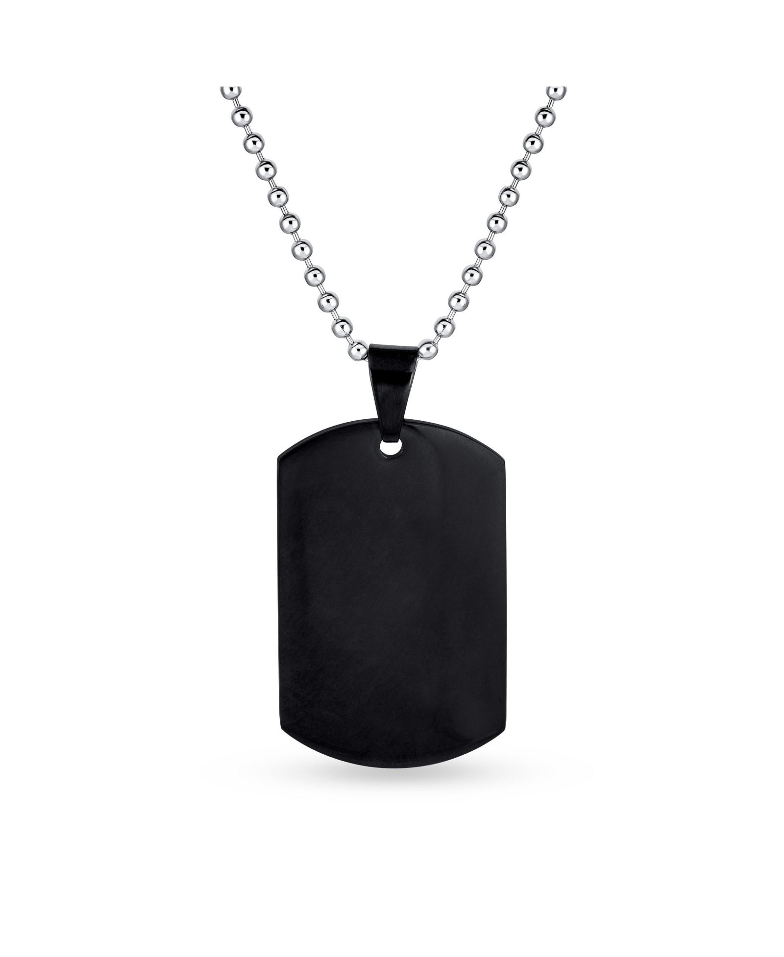 Подвеска-кулон Bling Jewelry X-Large Military Dog Tag из нержавеющей стали с цепочкой 24 Inch Ball