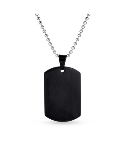 Подвеска-кулон Bling Jewelry X-Large Military Dog Tag из нержавеющей стали с цепочкой 24 Inch Ball