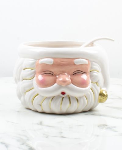 8 Oak Lane Santa Ceramic Punch Bowl