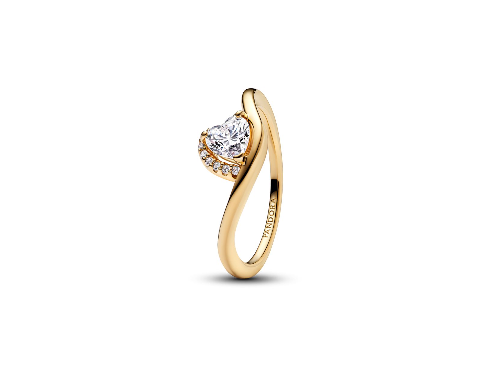 Pandora 14K Gold Plated Wavy Heart Ring