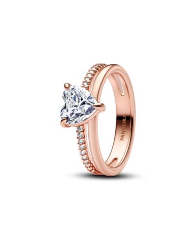 Pandora Sterling Silver Double Band Heart Ring