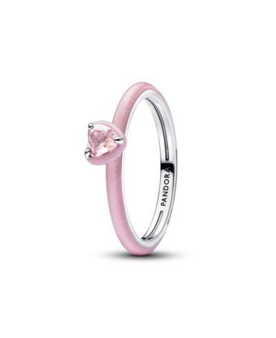 Кольцо Pandora из стерлингового серебра Pink Chakra Heart