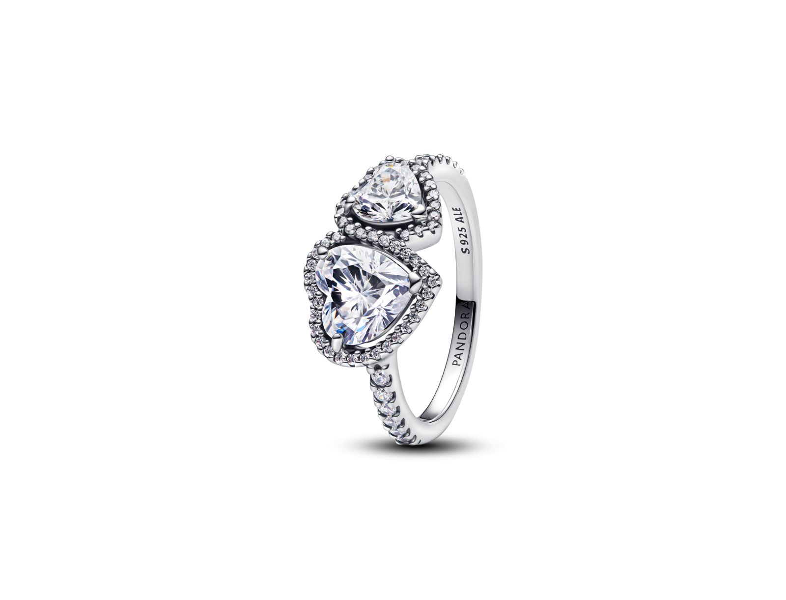 Кольцо Pandora Sterling Silver Sparkling Halo Hearts