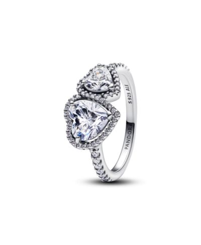 Кольцо Pandora Sterling Silver Sparkling Halo Hearts