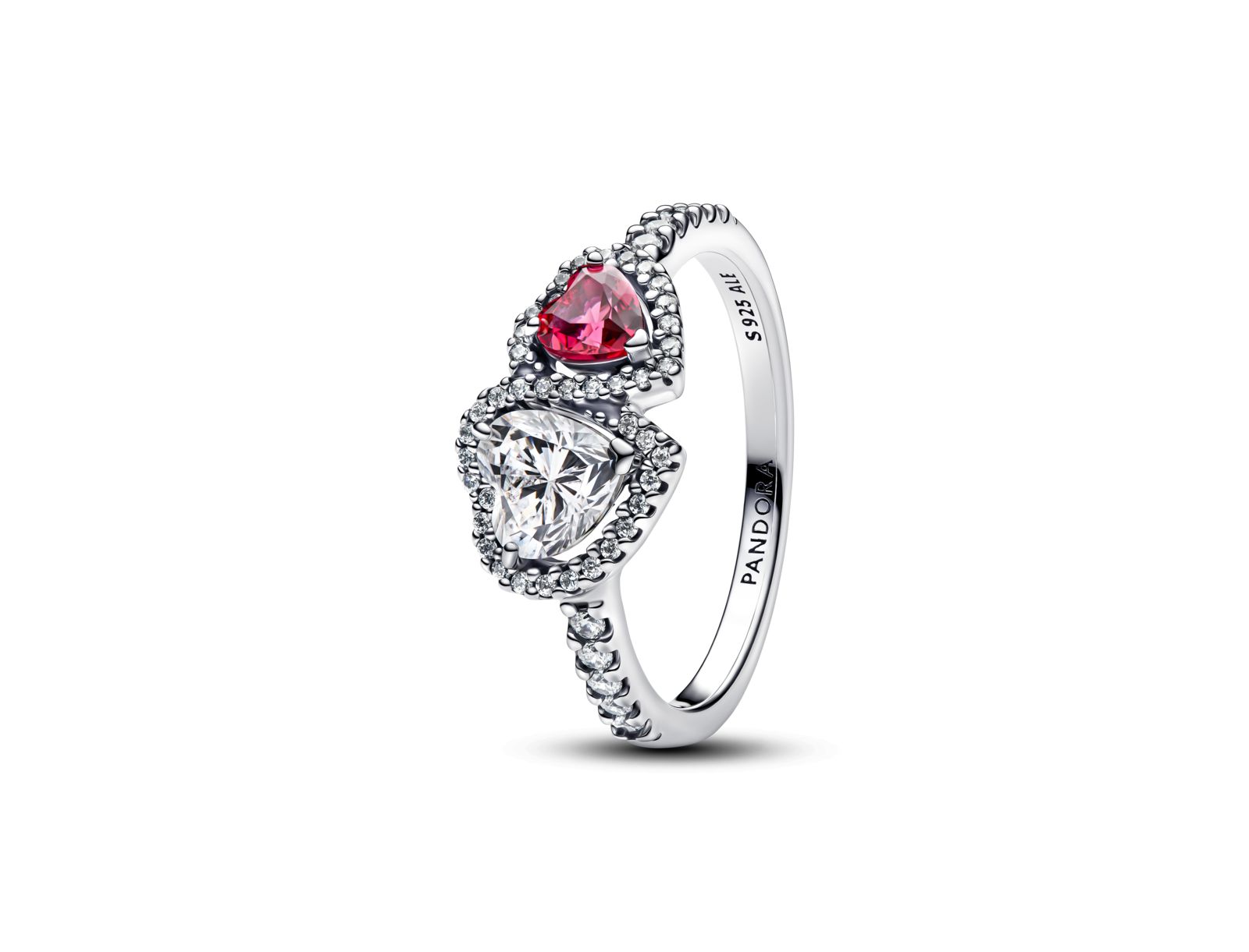 Pandora Sterling Silver Halo Hearts Ring