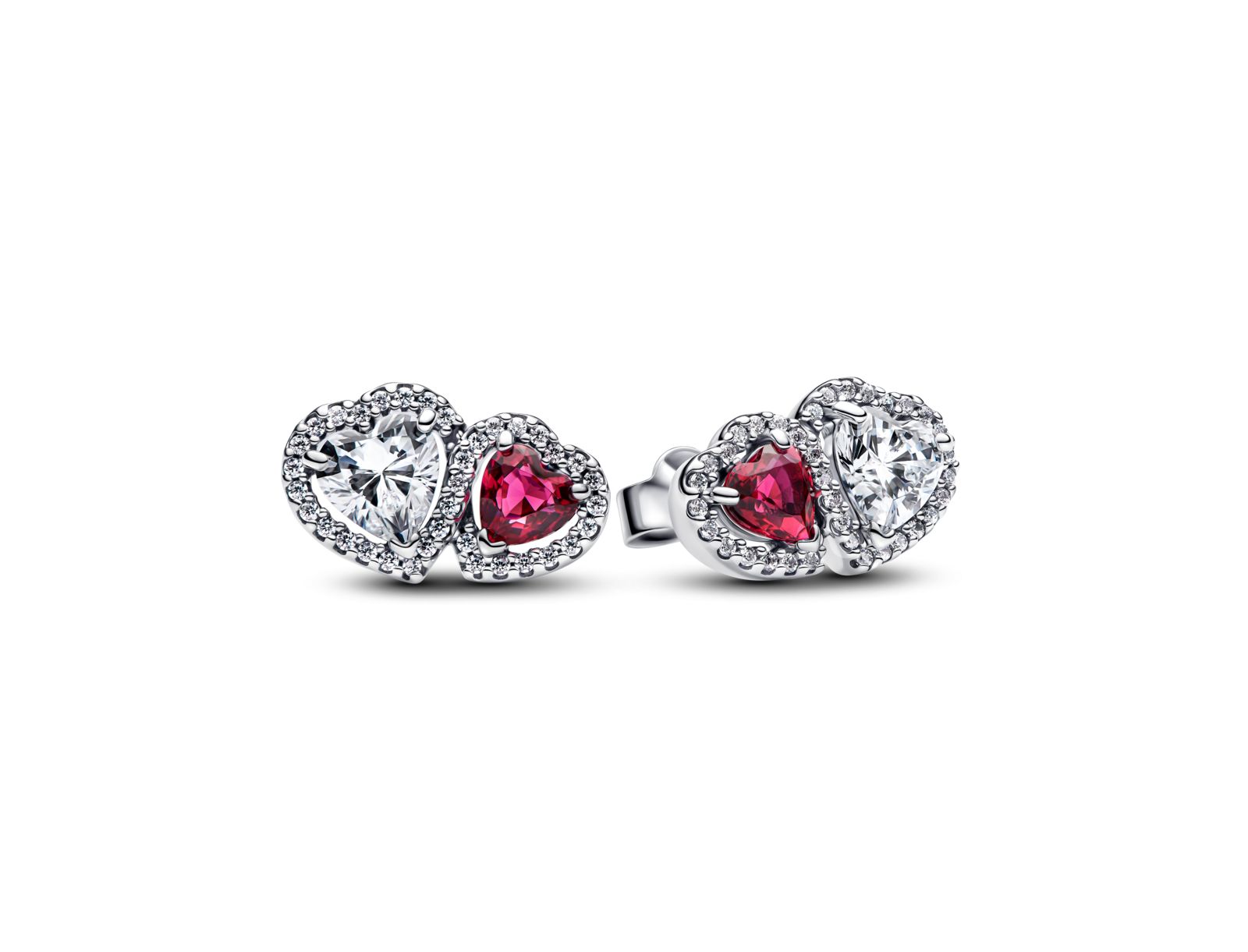Серьги-гвоздики Pandora Sterling Silver Halo Hearts