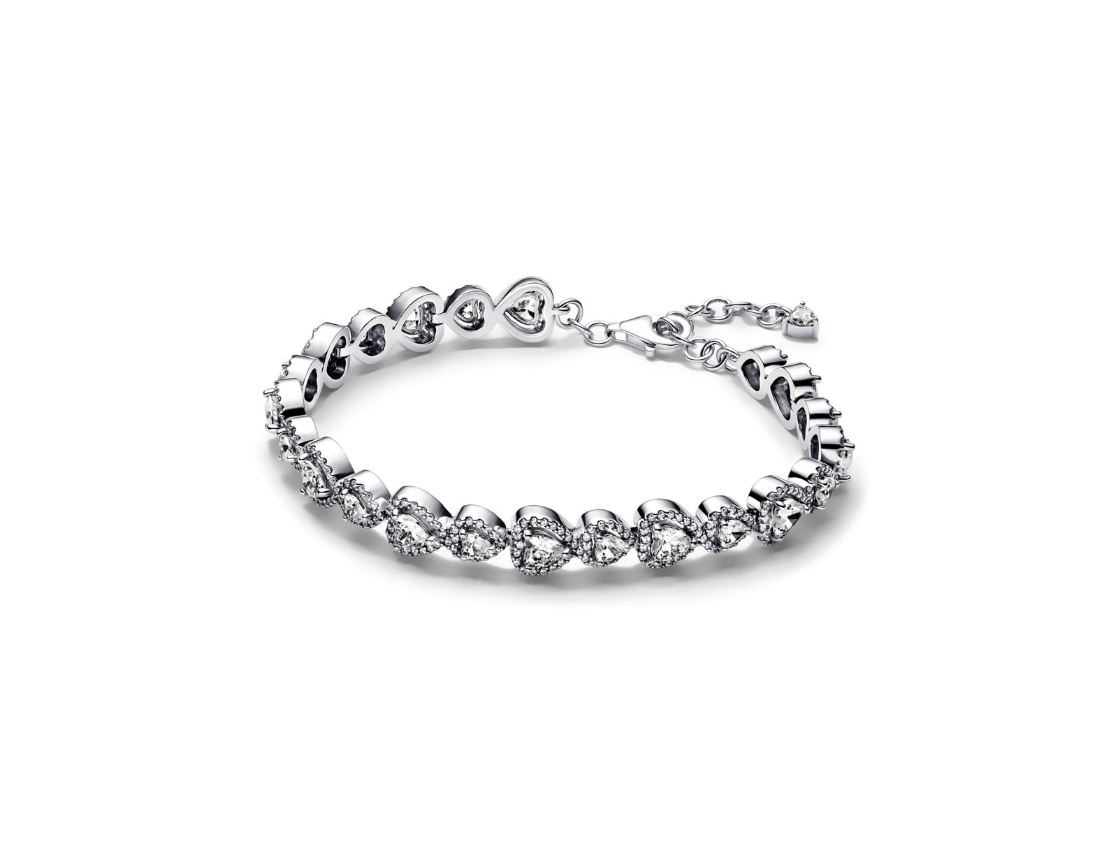 Pandora Sterling Silver Halo Hearts Bracelet