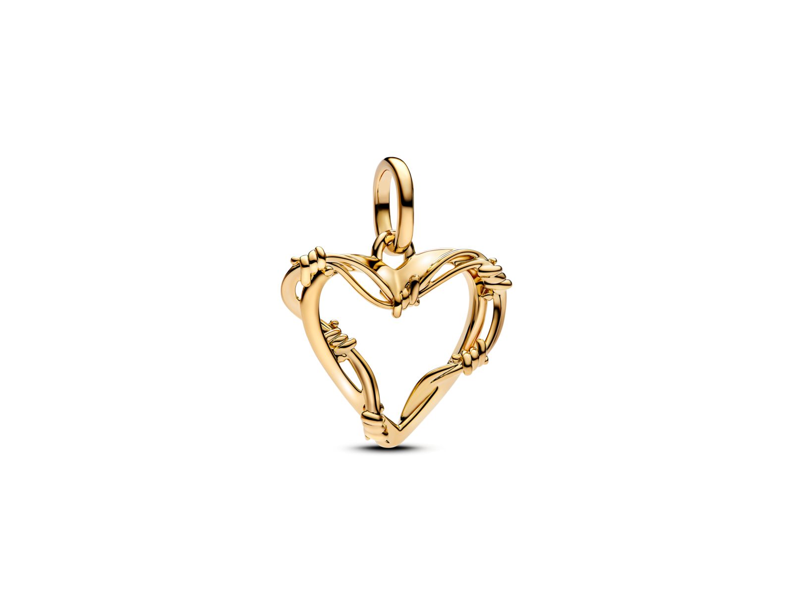 Pandora 14K Gold Plated Wire Heart Dangle Charms