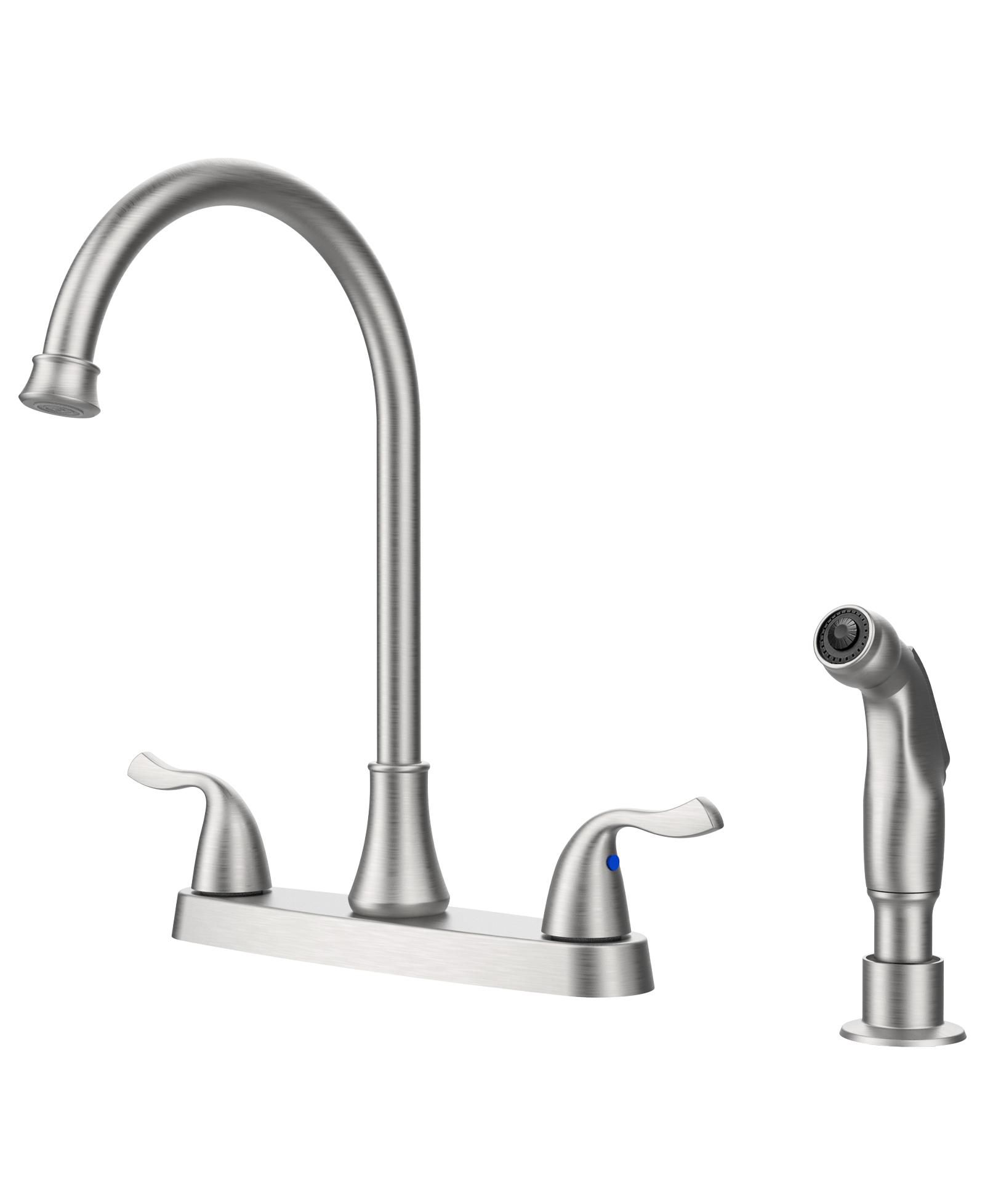 Slickblue Versatile Two-Handle Kitchen Faucet with Pull-Out Side Sprayer