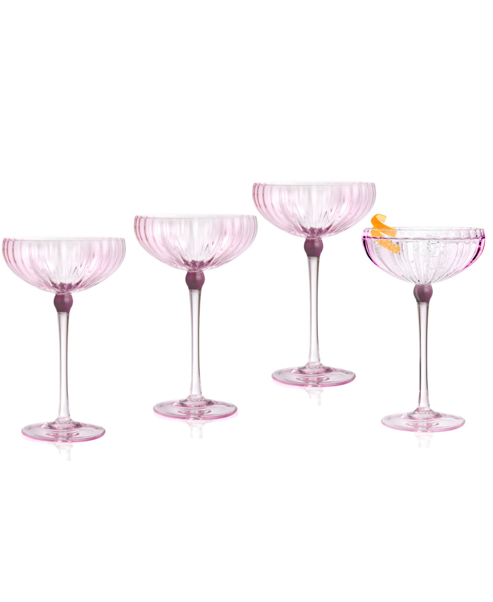 Qualia Glass бокалы для купе Cranberry, набор из 4 шт