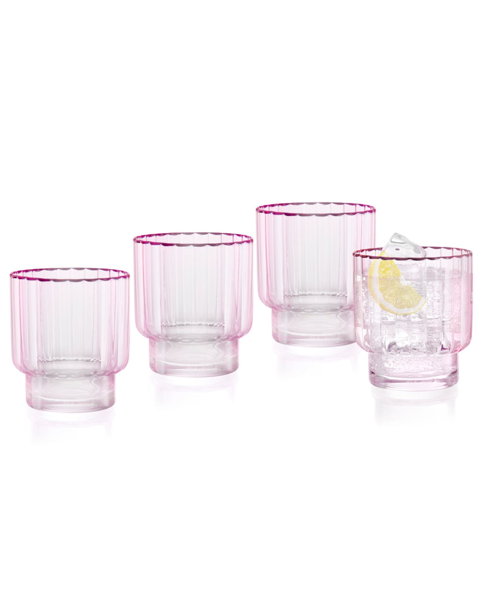 Qualia Glass Набор из 4 стаканов Double Old-Fashioned, стекло, цвет Cranberry