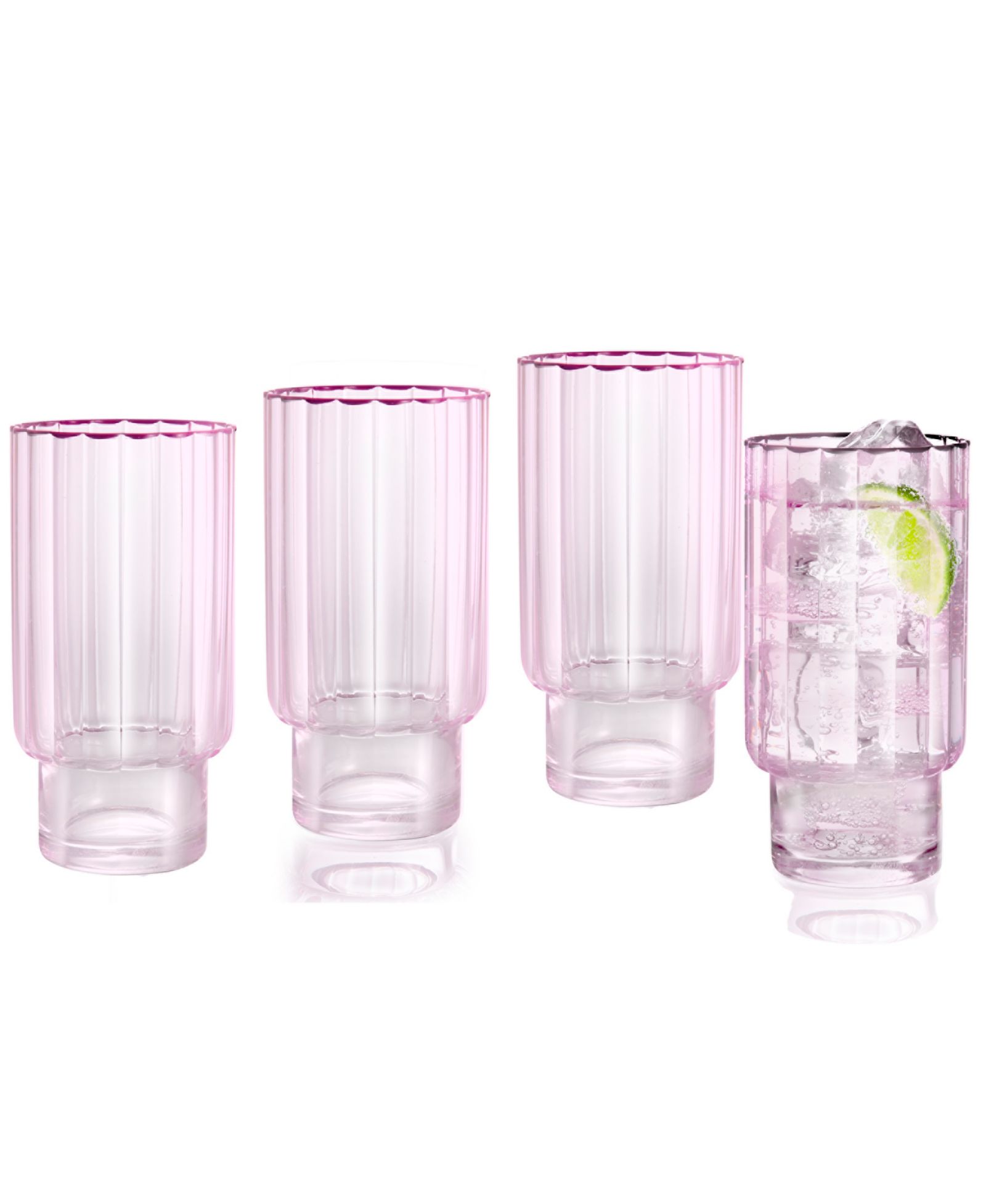 Qualia Glass набор из 4 стаканов хайболл Cranberry из стекла