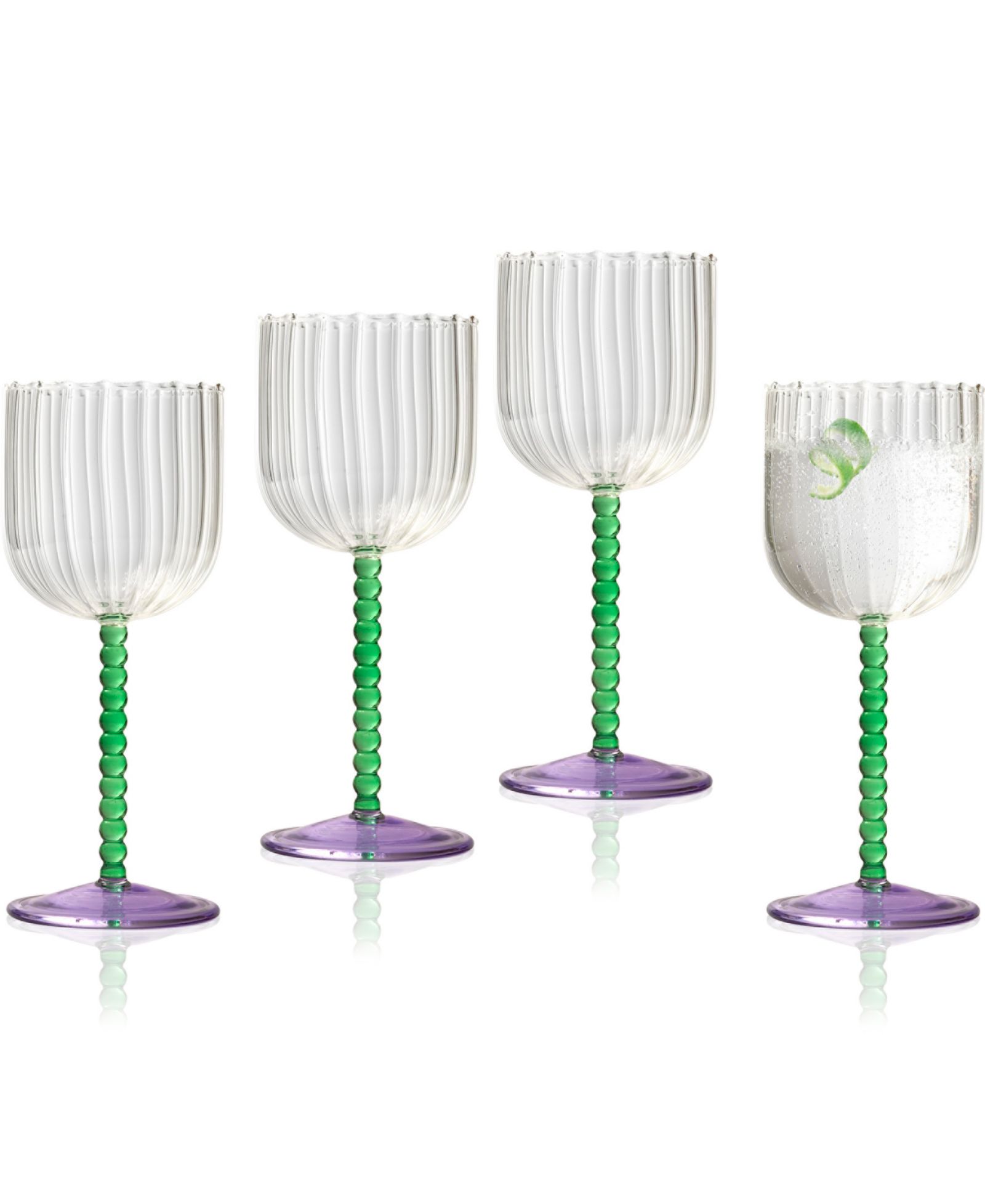 Бокалы Qualia Glass Mardi Gras All Purpose Wine, комплект из 4 шт.