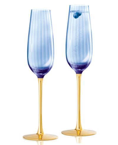 Qualia Glass Posh Champagne Flutes, Set of 2