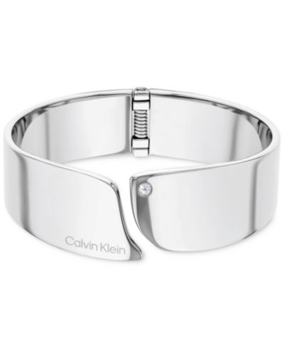Calvin Klein Stainless Steel Pavé Cuff Bracelet