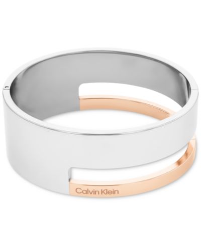 Calvin Klein Two-Tone Stainless Steel Geometric Bangle Bracelet